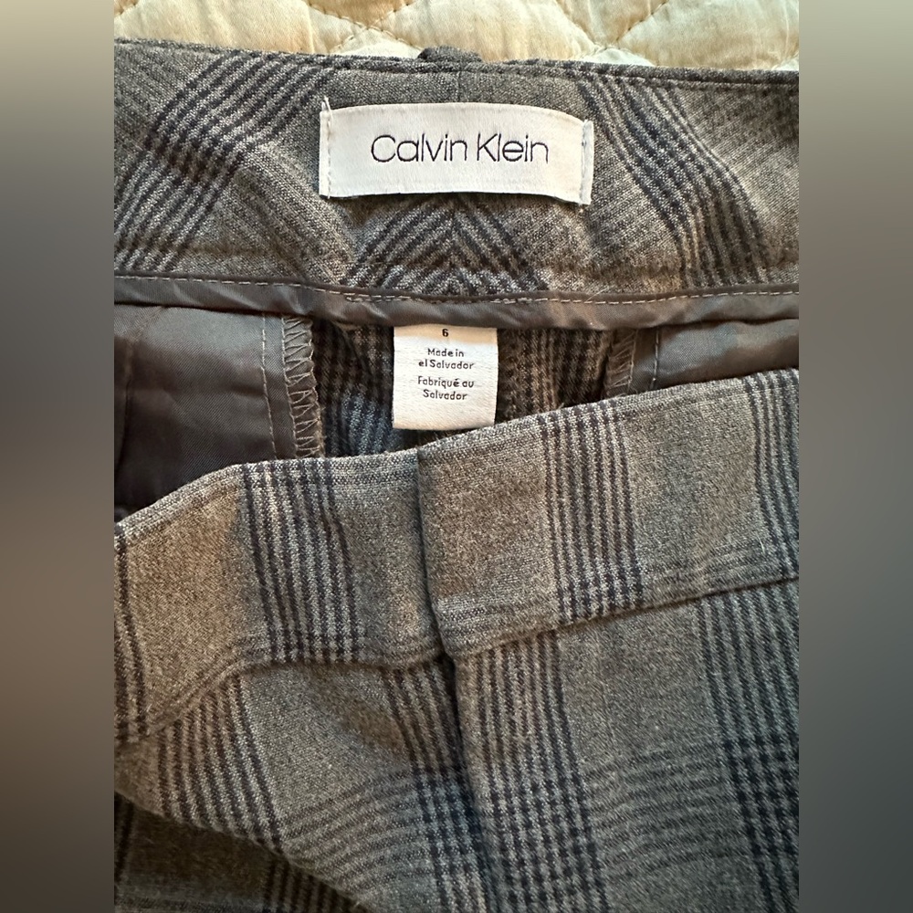 Wool Grey Pattern Dress Pants